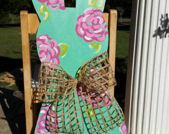 Bunny Door Hanger, Easter Door Hanger, Easter Wreath