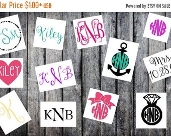 ON SALE Custom Monogram Decal Sticker, Custom Name Sticker, Monogram Sticker, Monogram Decal, Monogram Car Decal, Car Decal, Cell Phone Stic