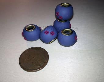 Large hole beads in Lavender
