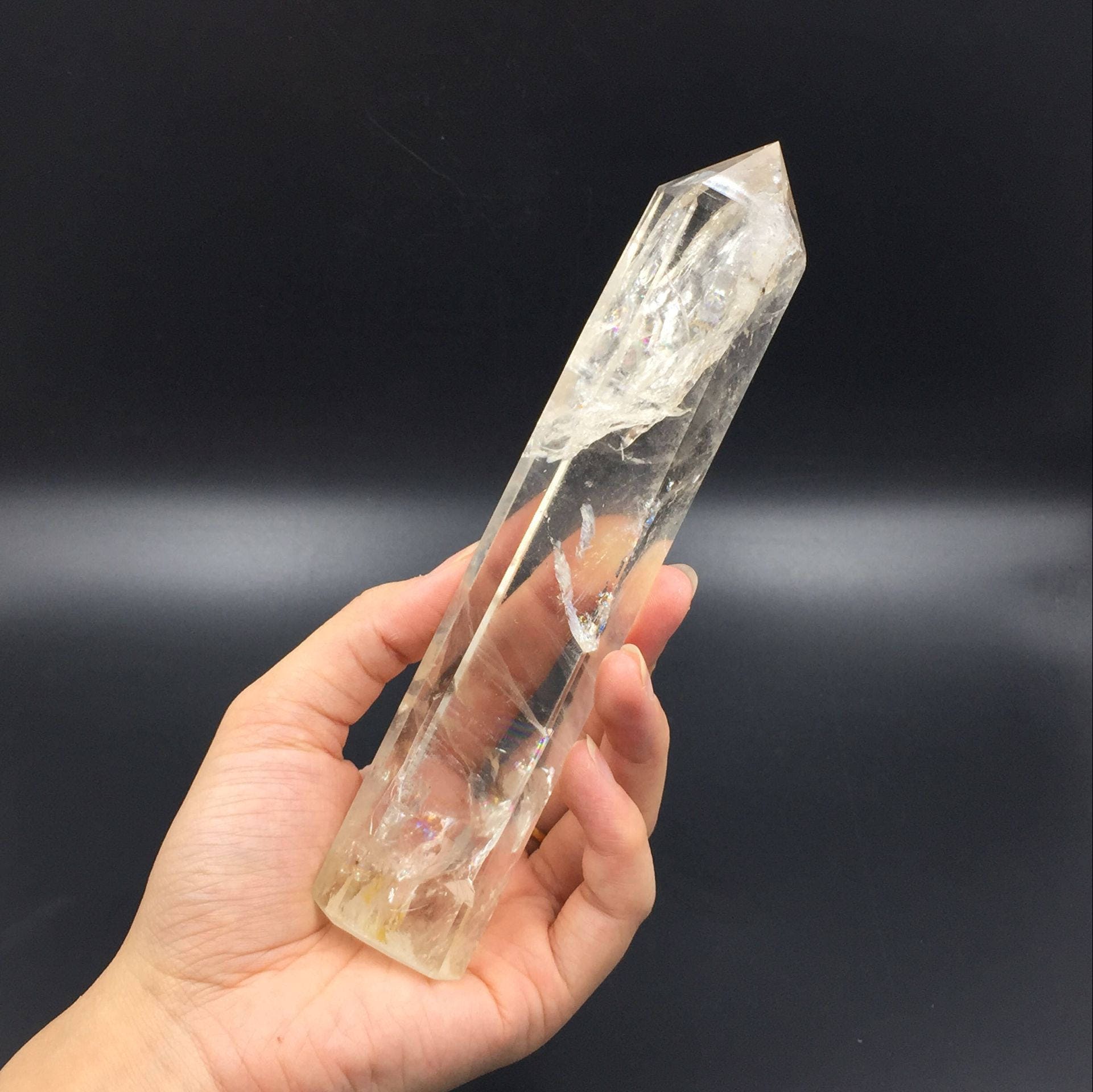 7.1 Extra Large Quartz Point Crystal Wand Obelisk Clear