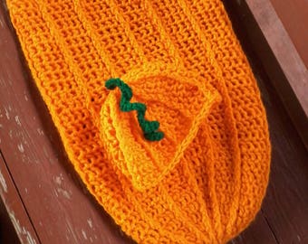 Baby pumpkin cocoon & hat photo prop for baby