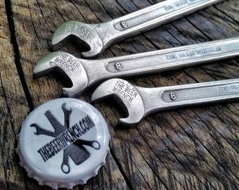 The Beer Wrench bottle opener. Keychain beer bottle opener. 8mm wrench beer bottle opener. Spanner bottle opener.