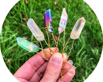 The Liv - Hair pin made with your choice of quartz and pin