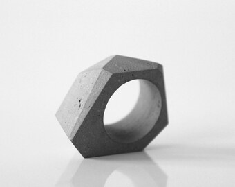 Concrete ring, minimalist ring, modern ring, concrete jewelry, architectural rings, gift for her and architect, handmade product