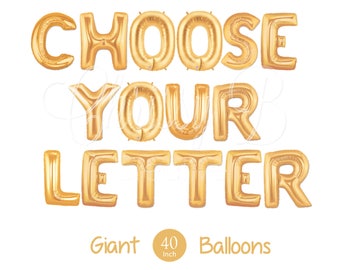 Giant Letter Balloons - 40" Inch Mylar Balloons in Gold, Rose Gold or Silver - Choose Your Letter - Authentic Megaloons - Made in Italy