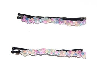 Pastel Hair Pins - Beaded Bobby Pins - Beaded Jewelry Barrette - Bobby Pins for Flower Girls - Beaded Hair Accessories for Girls