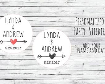 Personalized Wedding Stickers, Favor Tags, Labels, Love Arrow Thanks for Coming,Wedding Labels, Wedding Favour Stickers, Wedding Ideas