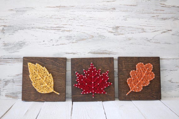 MADE TO ORDER Set of 3 Fall Leaves String Art string art