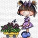 Lucy Gardening Digital stamps by Sasayaki Glitter - Black and White