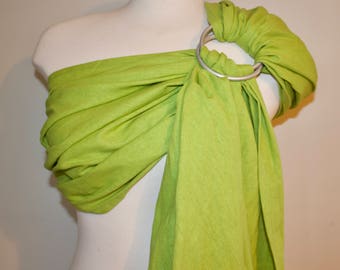 Green Linen Ring Sling - Baby Carrier - Ring Sling - Baby Sling - Linen Ring Sling - 100% Linen Ring Sling - Newborn Essentials - Canadian