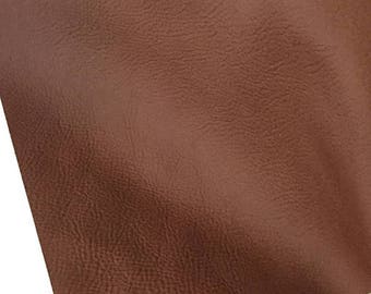 Brown Pebbled Leather / Medium Brown Leather / Brown Leather Piece / Brown Leather Fabric / Genuine Leather / Brown Craft Leather