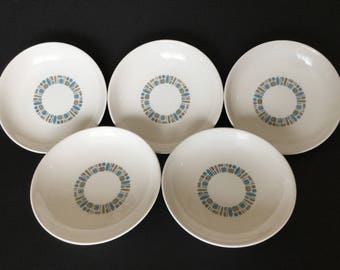 5 Temporama 8" Bowls, Soup, Salad Bowls by Canonsburg Pottery with Dura-Gloss