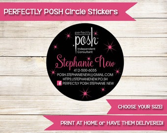 PERFECTLY POSH | Circle Stickers | Custom | Printed | Girls Facial | Direct Sales