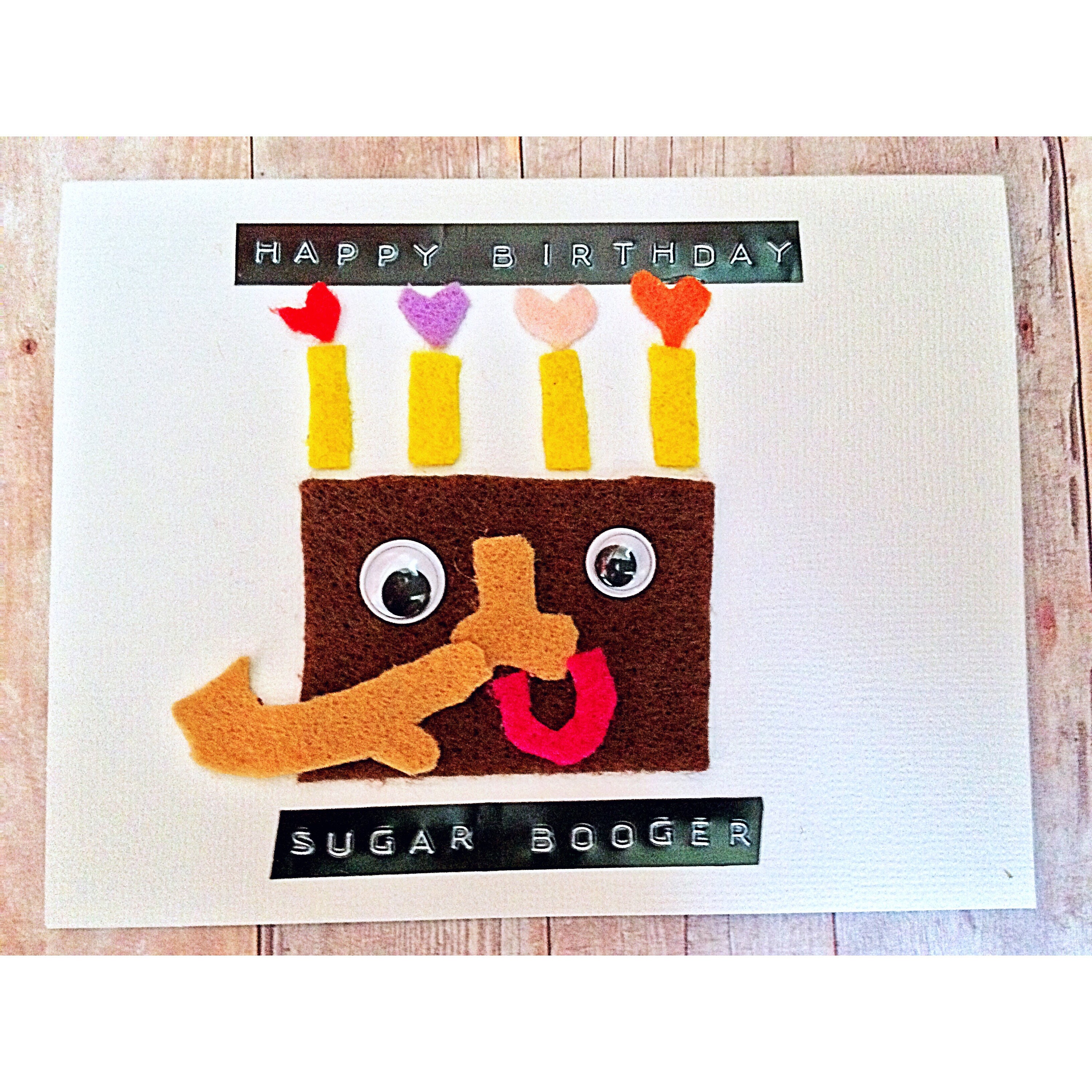 Sugar Booger Happy Birthday Card birthday cake card rude