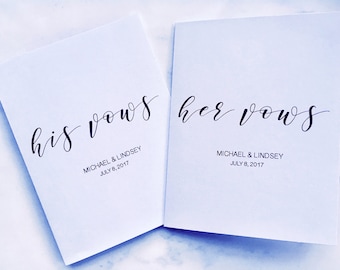Vows Notebooks - His and Hers Customized Vow books for your Wedding Day (2 Notebooks)