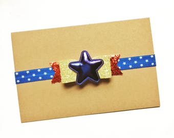 Wonder Woman Headband, Wonder Woman Hair Bow, Wonder Woman Hair Clip