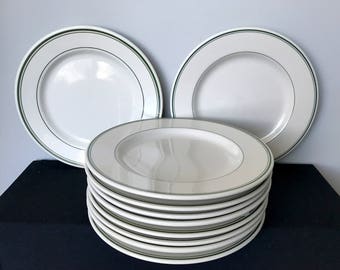 Homer Laughlin Restaurant ware Dinner Plate with Green Trim - 10 Available!!