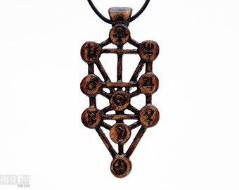 Collier Orange Pendentif Menorah Bijou Judaïque Kabbale Neuf