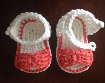 Sandals with bow and ankle strap
