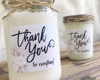Thank You Soy Candle Gift Personalized Candle Gift Appreciation Gift Thank You For Thank You Soy Candle Gift Personalized Candle Gift Appreciation Gift Thank You For