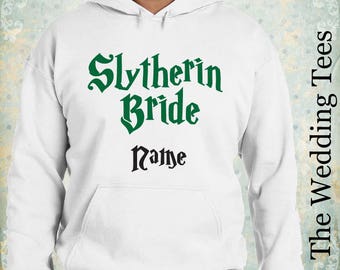 Slytherin Bride Hoodie . Harry Potter Hoodie. Groom's Funny Hoodie . Wedding Hoodie . Bachelor Party Clothing . Bachelorette Party .