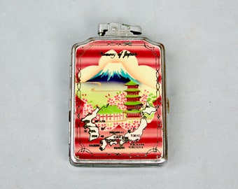 Prince 1950 cigarette case lighter cartographical japan