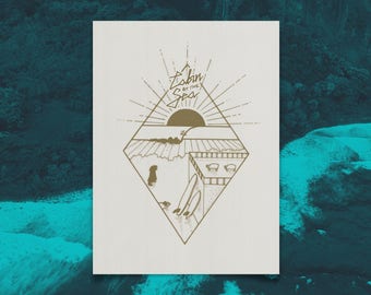 CABIN BY the SEA silkscreen print
