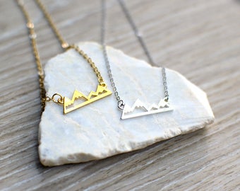 Mountain Necklace, Gold or Silver