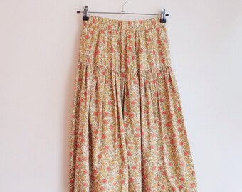 Vintage floral hippie boho flower skirt S