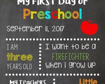 School First Day Chalkboard