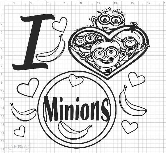 Download I Love Minions SVG EPS DXF pdf png Cut Files
