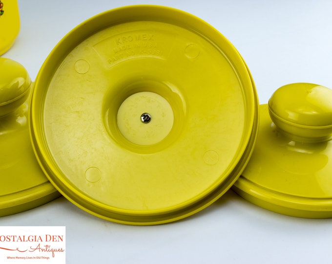 Retro Canister Set | Mod Flower and Butterfly Canisters | Aluminum Kromex Kitchenware