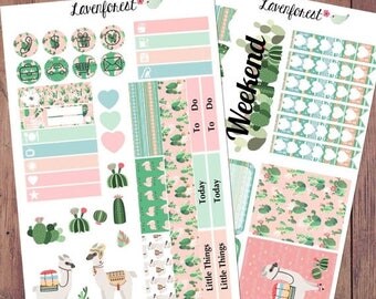 Alpaca planner stickers kit , happy planner stickers, mini kit sticker, MK006