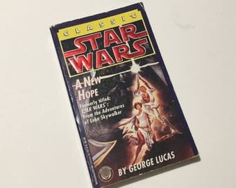 VIntage Star Wars Book by George Lucas 1976 A New Hope 1977 - The Adventures of Luke Skywalker Original 1st edition