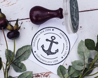 ROUND STAMP, LOGO stamp, custom rubber stamp - Custom stamp, Traditional wooden handmade stamp, logo design