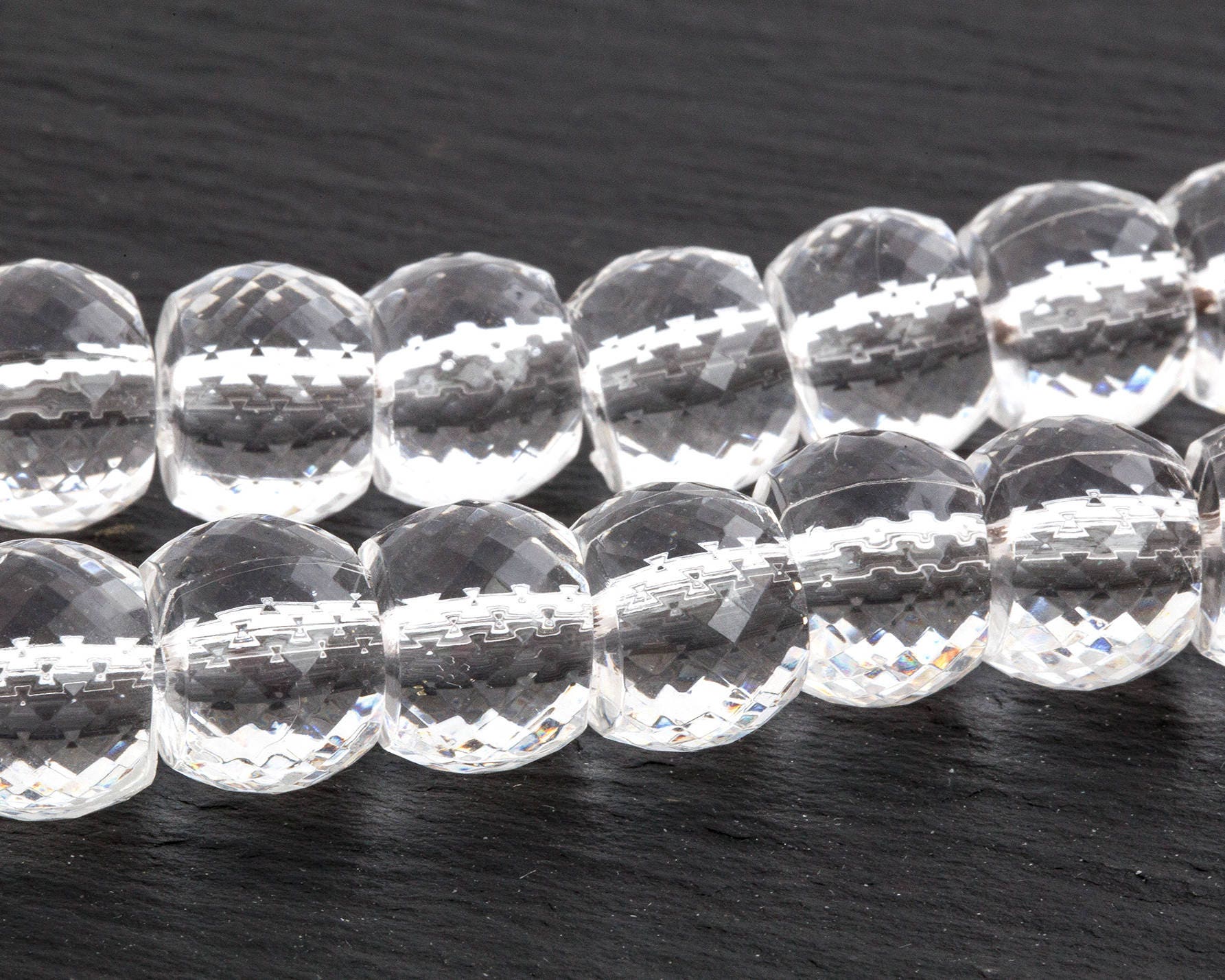 50 Dyeable Faceted Barrel Bead, Clear Acrylic, Plastic Spacer, Big Hole ...