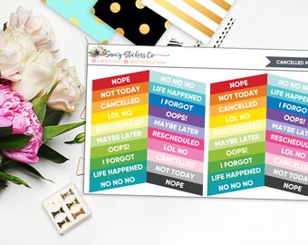 Cancelled Phrases Planner Stickers
