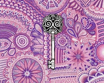 Peinture sur toile "La clé du succès" - "Key to success" painting
