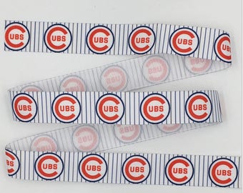 Chicago Cubs Grosgrain 7/8" Printed Ribbon