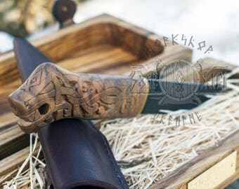 Viking wood carving | Etsy
