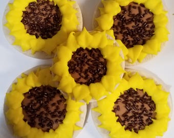 1 dozen sunflower sugar cookies