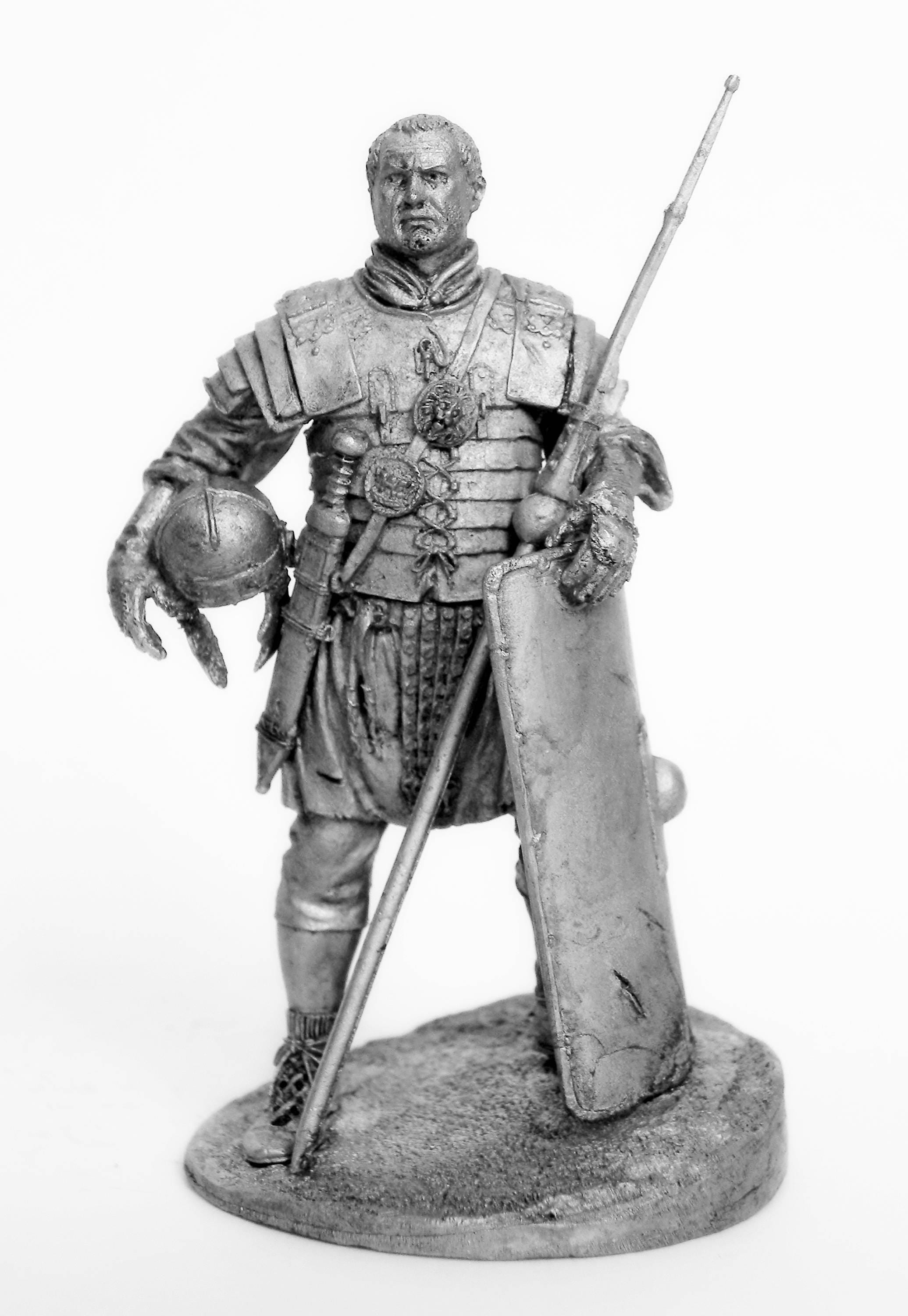 Tin miniature. Pewter sculpture. Tin soldier. Antique Rome.
