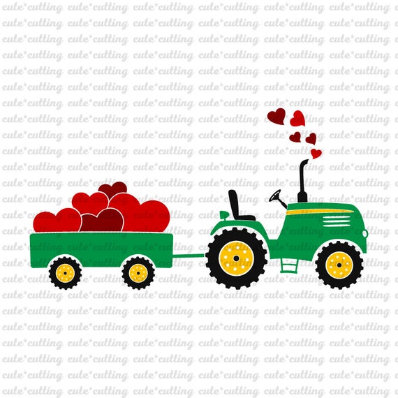 Valentines day svg tractor with heart svg Tractor svg Farm