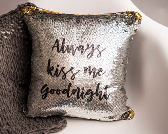 Mermaid Pillow - Sequin Pillow - Custom Mermaid Pillow - Unique Christmas Gifts - Custom Sequin Pillow - Hidden Image Pillow - Gifts for Her