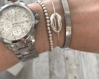 Silver 925 with cowrie shell Bangle Bracelet