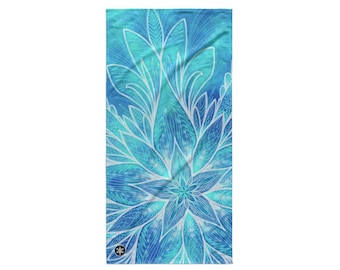 BEACH TOWEL - Mandala Flower Beach Towel - Red Blue Purple Floral Flowers Towel - Wynterco - Beach Towel bath towel bathroom big large