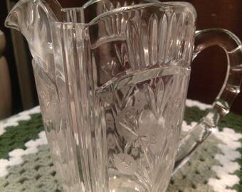 Cut crystal pitcher | Etsy