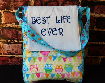 Girls quilted messenger bag