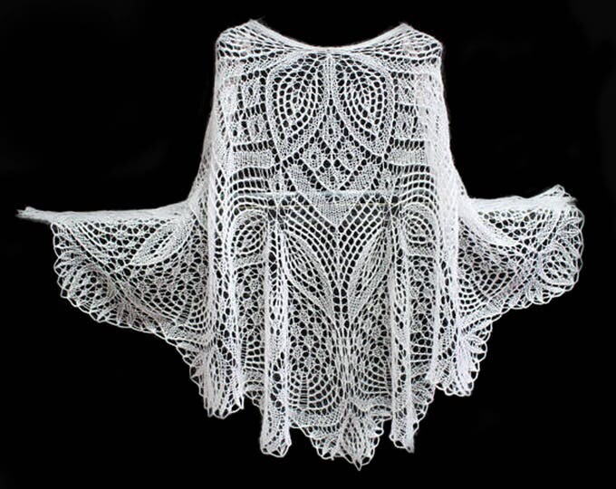 Wedding shawl, wedding cape, wedding accessory, shawl white, shawl mohair, hand knit shawl, crochet shawl, knit shawl, knit scarf