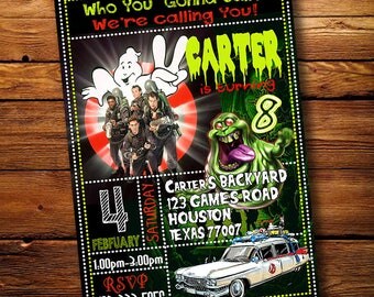 Ghostbusters Birthday Invitation -Ghostbusters Birthday Party Invitation -Ghostbusters Printable Digital File-Ghostbusters Invitation